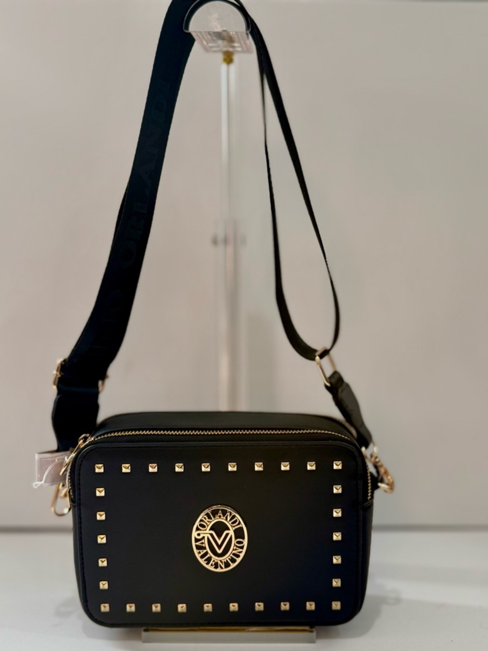 Valentino by Mario Valentino Studded Crossbody Camera Bag NWT - Picture 3 of 7